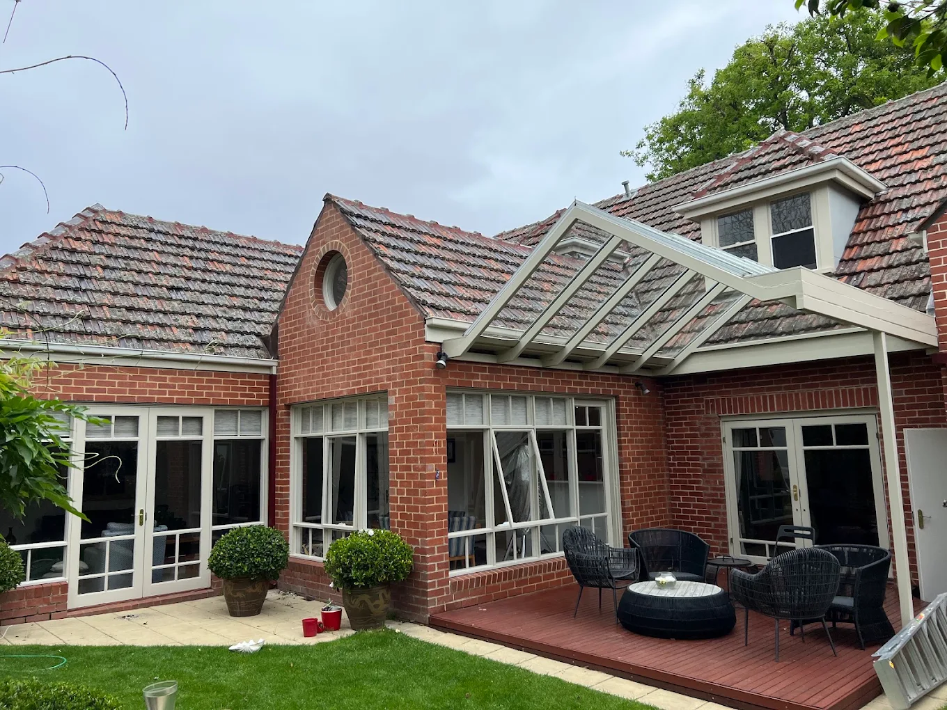 Red Brick Home Trim & Pergola